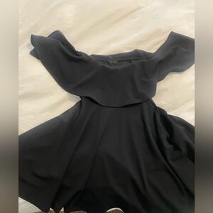 Lovely Day Black Off-Shoulder Mini Dress